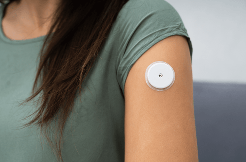 Wearable diabetes device attached to the skin