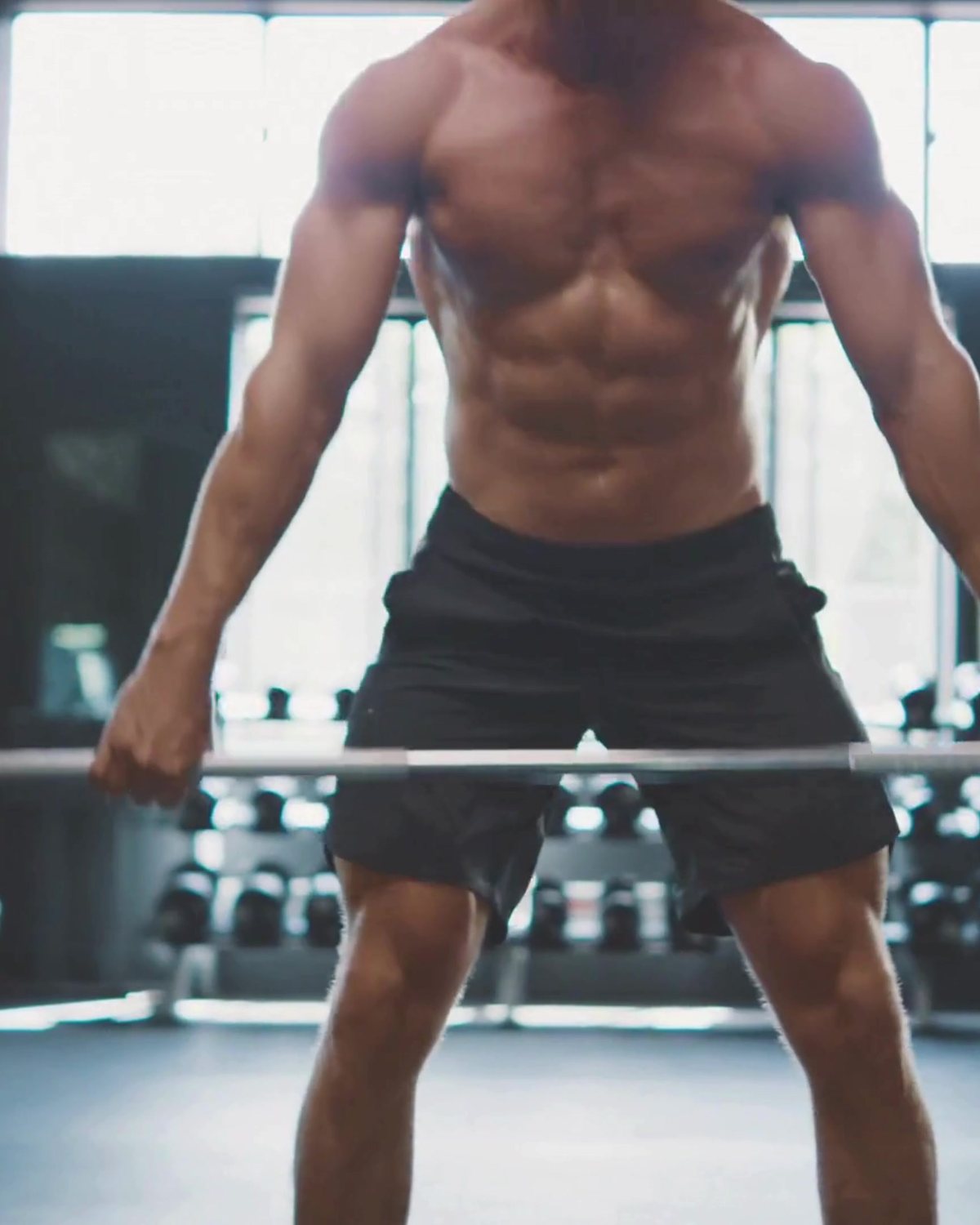 Athlete setting up a deadlift