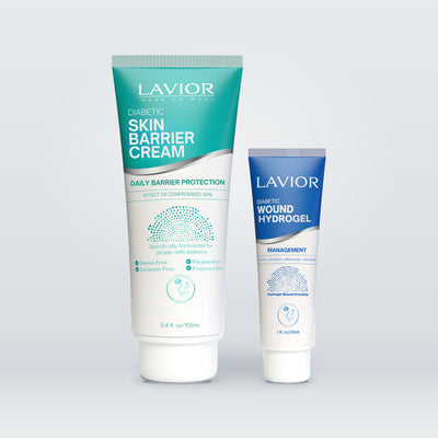 Lavior 360° Diabetic Skin + Wound Care Bundle: Diabetic Skin Barrier Cream 3.4 oz and Diabetic Wound Hydrogel 1 oz