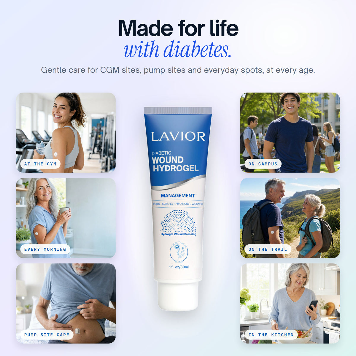 Made for life with diabetes: people at the gym, on campus, on the trail and in the kitchen