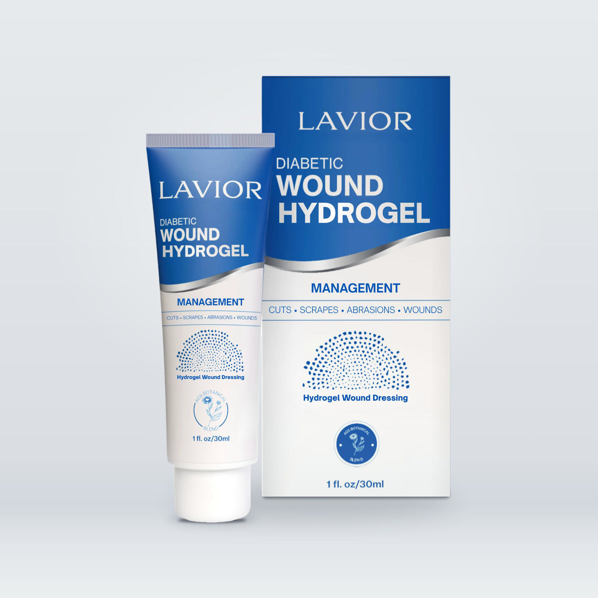 Lavior Diabetic Wound Hydrogel 1 fl oz tube and box